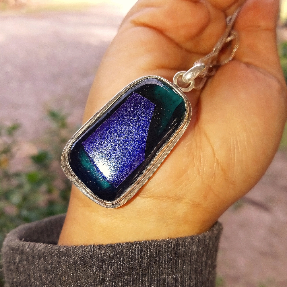 Vintage Sterling Silver Abstract Pendant Necklace